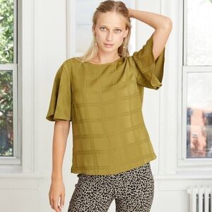 Jacquard Short Sleeve Woven’s Top
